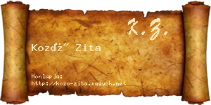 Kozó Zita névjegykártya