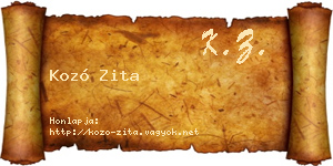 Kozó Zita névjegykártya