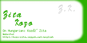 zita kozo business card